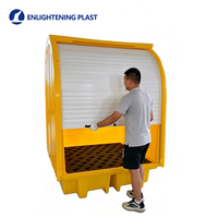 Palette anti-déversement IBC à toit rigide avec bac anti-fuite en PP/HDPE résistant à la corrosion et entrée 4 voies pour le stockage de conteneurs chimiques
