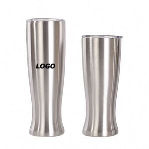 Gobelet isotherme en acier inoxydable de 20 oz avec couvercle - Tasse de voyage à double paroi, gobelet de voiture et verre à bière, cadeau promotionnel - Product Image 1