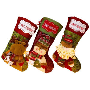 Décorations de réveillon de Noël pour enfants Cadeau de bas en forme de père Noël <span class=keywords><strong>avec</strong></span> pendentif d'arbre de Noël Sac de bonbons pour les vacances - Product Image 3