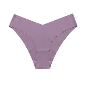 Sexy Seamless Panties For Women Pure Desire Mid-waist Ice Silk Bikini Butt Lift Briefs No Feeling Comfortable Cotton Crotch