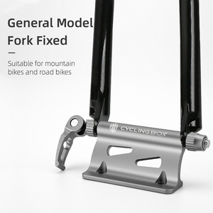 Support de fourche de vélo Yueli Cyclingbox en alliage d'aluminium, support de fixation au sol détachable en noir et rouge titane pour vélos de montagne et de route - Product Image 1