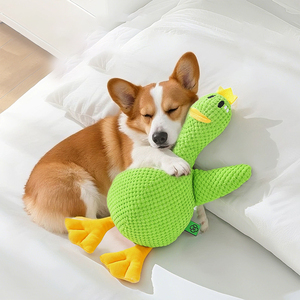 Nuevo Juguete <span class=keywords><strong>de</strong></span> Peluche <span class=keywords><strong>de</strong></span> Pato para Perros <span class=keywords><strong>de</strong></span> Lujo, Verde, Irrompible, Resistente a Mordeduras Agresivas, con Sonido, para Limpiar los Dientes - Product Image 2