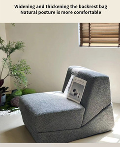 Sofá Cama Cuadrado Moderno de Terciopelo, Un Asiento, Sin Brazos, Respaldo Ajustado, Tapizado, Relleno de Espuma, Muebles para Sala de Estar - Product Image 2