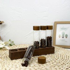 Bouteille en verre de tube à essai en borosilicate transparent à fond plat avec bouchons à vis en aluminium - Product Image 2