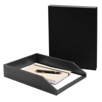 Plateau de bureau personnalisable Plateau en cuir PU Organisateur de bureau Accessoires de bureau scolaire Support de rangement