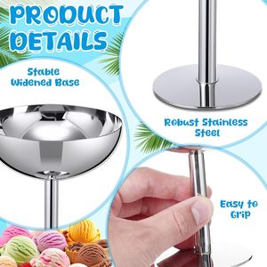 Professionelle Maßgefertigte Umweltfreundliche 4-teilige Edelstahl Eisbecher mit Fuß Salatschüsseln 150ml Dessert-Servierschalen für Partys - Product Image 3