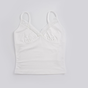 Top Camisero de Encaje para Mujer, Sexy, con Cuello en V, Tirantes Finos, Corte Ajustado, Sin Mangas, para Verano - Product Image 6