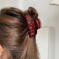 Pinces à cheveux en acétate élégantes de style français pour femmes, pinces à cheveux en strass avec nœud en forme de fleur pour filles, bijoux pour cheveux
