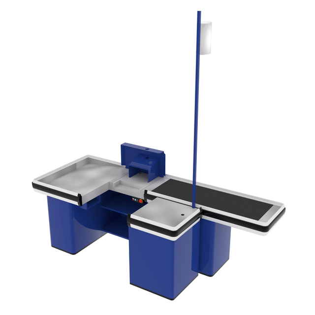 Supermarket Retail Grocery Store Shop Electric Cash Register Automatic Checkout Counter with Conveyor Belt