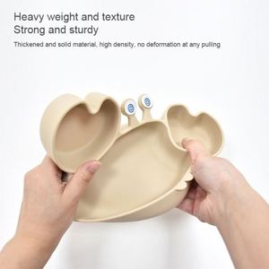 Assiette bébé en silicone de qualité alimentaire, avec ventouse, compartimentée, antidérapante, passe au micro-ondes, incassable, vaisselle pour enfants - Product Image 3