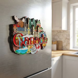 Mdf <strong>Fridge</strong> <strong>Magnet</strong> Custom Logo Laser Cut Uv Printing Veneer Sticker Personalized Home Decor - Product Image 1