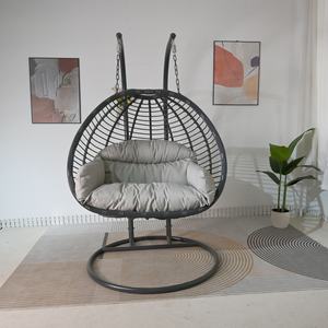 <span class=keywords><strong>Ratan</strong></span> Muebles Patio Columpio Columpios al aire libre 2 personas Jardín de madera Sala de estar - Product Image 2