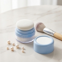 Vente en gros de boîtes de poudre libre cosmétique ronde vide pour le maquillage, le blush, les soins capillaires, la poudre fixante avec miroir et houppette 10g