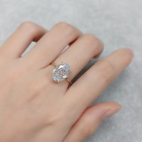 Bague en or AL0724 Abiding Jewelry, or massif 9K 10K 14K 18K AU750, grande taille ovale, taille radiant, zircone cubique, diamant, feu, glace concassée, CZ
