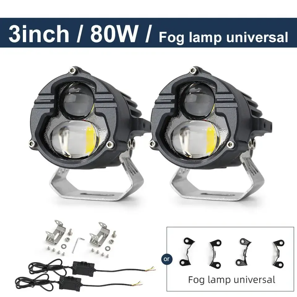 ไฟ LED สปอตไลท์80W สำหรับรถมอเตอร์ไซค์,หลอดไฟ LED 4X4ขนาด3นิ้วสำหรับขับรถออฟโรดรถบรรทุกรถ ATV UTV ขนาดเล็ก2000ม.