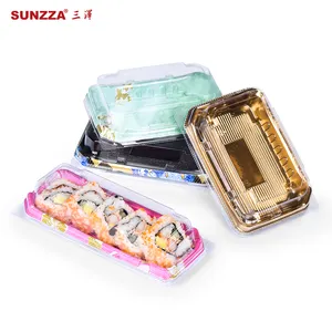 Sunzza包装定制时尚印花外卖食品包装盒一次性塑料寿司容器