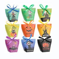 Pochette de rubans de friandises Sweet Goodie avec 9 modèles personnalisés Sac de bonbons d'Halloween pour enfants Décorations d'Halloween