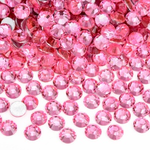 Strass en verre rose OLeeya SS6-SS30, cristaux à dos plat non thermocollants pour la décoration DIY des ongles, des tissus et des vêtements - Product Image 4