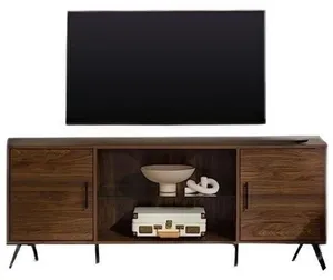 Design requintado Tv Stands Open Storage Tv Cabinet com alta qualidade pernas elegante sala de estar móveis, H24 "* W60" * D16"