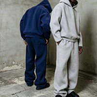 Ensemble de survêtement homme personnalisé 500 g/m² en molleton de coton, coupe ample, couleur unie, avec sweat à capuche et pantalon de survêtement, pour le sport, Fabricant
