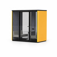 Cabine de réunion de luxe insonorisée pour 4 personnes avec système de ventilation et d'éclairage