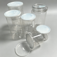 Pot en plastique PET transparent de haute qualité de 850 ml avec couvercle facile à ouvrir pour bonbons, sucre, collations, chewing-gum, crème cosmétique et plus encore
