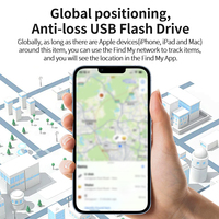 Clé USB Intelligente Anti-Perte avec Positionnement Global, en Plastique, Max 64 Go, Étanche IP65, Double Interface USB-C, Traceur de Localisation pour