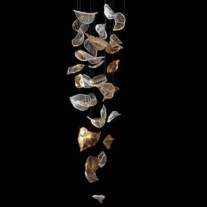 Customizable Modern Design Shopping Mall Ceiling Installation Feather Leaf Handmade Glass Chandelier <b>Large</b> in the Living Room - Product Image 5
