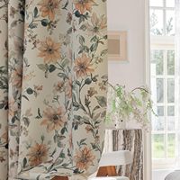 Rideaux occultants modernes en polyester à motif floral aquarelle avec passe-tringe, écologiques, pour salon et chambre, rideau thermique
