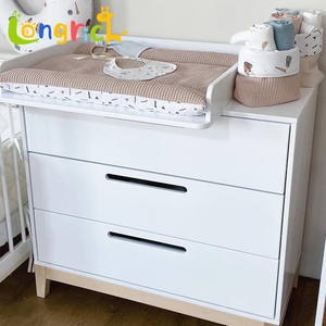 Commode à <span class=keywords><strong>langer</strong></span> moderne blanche pour bébé avec rangement, meubles de chambre d'enfant en bois massif pour enfants de 0 à 3 ans - Product Image 3