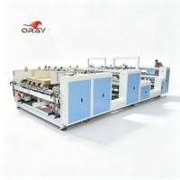 Machine plieuse-colleuse automatique Oray deux pièces pour carton ondulé 3/5 plis A+B, avec alimentation double servo 14000W