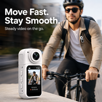 Caméra d'action portable pour le pouce, caméra corporelle magnétique 2.7K avec contrôle WiFi via application, mini caméra sportive avec supports de casque pour le cyclisme