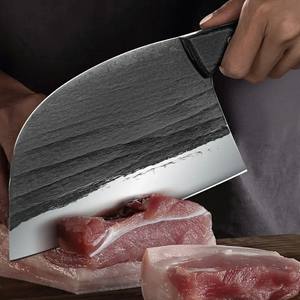 Herstellergefertigte Edelstahl-Küchenmesser für einfaches Schneiden von Knochen, Geflügel, Fleisch und Fisch – Deutscher Stahl, Schlachtmesser für Knochen und Küche - Product Image 4