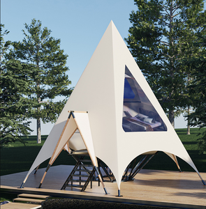 เต็นท์ผ้าใบพรีเมียมสำหรับกิจกรรมกลางแจ้ง รุ่น Tipi ขนาดเล็ก สำหรับ 4 ฤดู โครงสร้างห้องนอนเดียว รองรับ 3-4 คน ขนาด 2000-3000 มม. - Product Image 3