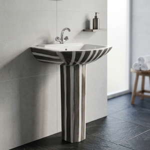 Printed Designer Ceramic Wash Basin with <b>Full</b> Pedestal Outdoor Bathroom Sanitary Ware - Product Image 5
