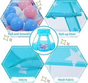Tente de jeu pour enfants avec piscine à balles, fabriquée en Indonésie, pour l'intérieur et l'extérieur, avec sac de transport - Product Image 4