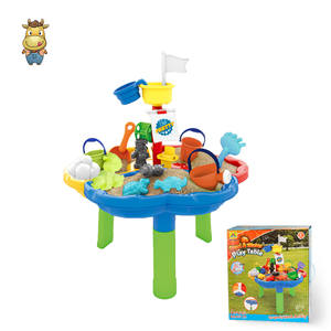 Kids <b>Sand</b> and <b>Water</b> Play <b>Table</b> 14pcs Beach Boat Set Flower Shape with <b>Water</b> Tower Watering Can Moulds PP PE Outdoor Toy - Product Image 2