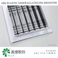 Diffuseur d'air HVAC 3 voies en plastique ABS CL0808 pour mur latéral, design moderne, ventilation et climatisation