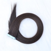Extensions de cheveux naturels invisibles à bandes adhésives, double épaisseur, cheveux russes, extensions invisibles sans couture à bandes adhésives, trame longue