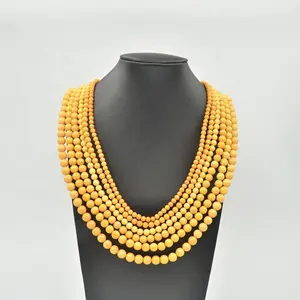 AIta piedra Natural 8mm Jade espiritual Birmania amarillo Jadeíta 108 Mala cuentas redondas de oración pulsera religiosa collares - Product Image 1