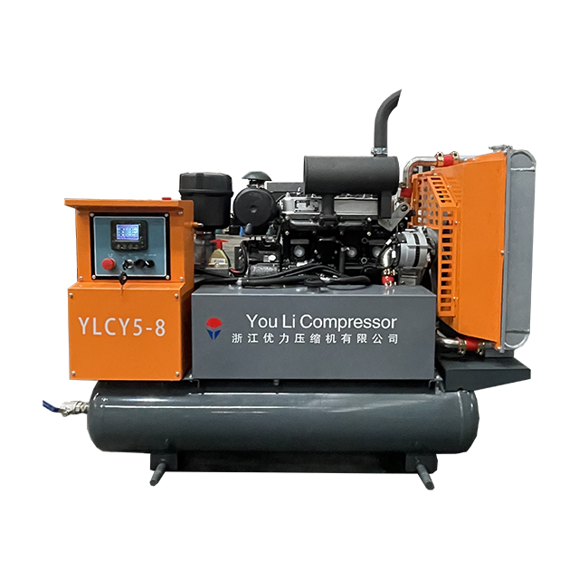 New Version 200L Cheapest Mine Portable Diesel Engine Screw Air Compressor 8 Bar 200l Portable 185 Cfm 200cfm Stationary 25 L