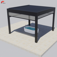 Pergola rétractable en aluminium avec toit à lames orientables, abri de jardin écologique, stores d'ombrage pour terrasse, pergola pour patio et jardin
