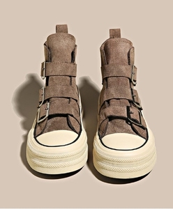 Scarpe da tavola alte per le donne in autunno e in inverno serie di colori, nuova nicchia <span class=keywords><strong>chic</strong></span> versatile muffin testa rotonda retrò scarpe di tela - Product Image 2