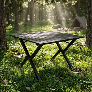 Table de pique-nique pliante d'extérieur CZFIT, légère, en acier carbone imitation bois, avec sac de transport - Product Image 3