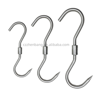 Crochets pivotants pour boucherie - Crochets simples en acier inoxydable 201/304 durables - Crochets rotatifs doubles pour viande et volaille