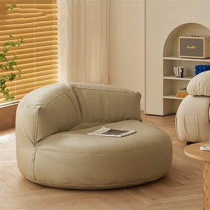 Copertura per <span class=keywords><strong>Pouf</strong></span> Esagonale Regolabile in Similpelle Senza Imbottitura, Poggiapiedi Ottomano, Seduta da Terra (Beige Singolo) - Product Image 1