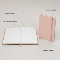 Carnet A5 à couverture rigide en cuir PU avec élastique et marque-page en ruban, personnalisable avec logo, idéal pour cadeau d'entreprise