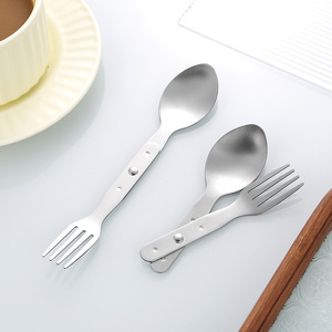 430 thép không gỉ bền máy rửa chén an toàn đa chức năng di động cắm trại Bộ đồ ăn có thể tháo rời ngoài trời dao muỗng nĩa đặt - Product Image 4