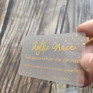 Customize Design Transparent Business Card Printing/ Clear Plastic Cards