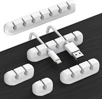 Organisateur de câbles en silicone auto-adhésif, clips de gestion de câbles de bureau, support de câbles pour câble de charge USB, souris, cordon d'alimentation.
